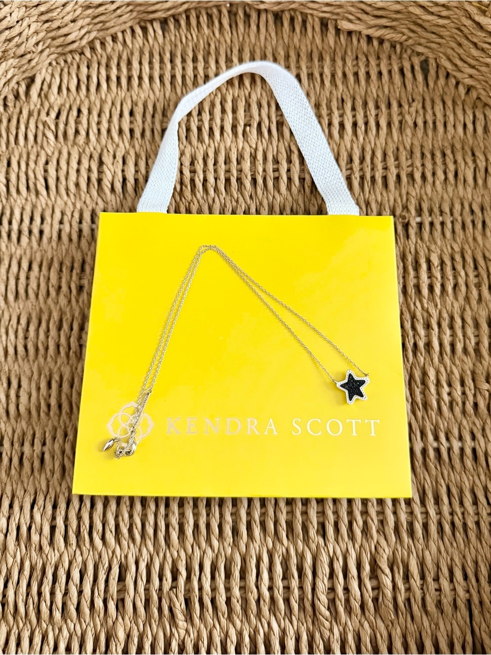 Kendra Scott Kids Silver Necklace with Black Star Pendant